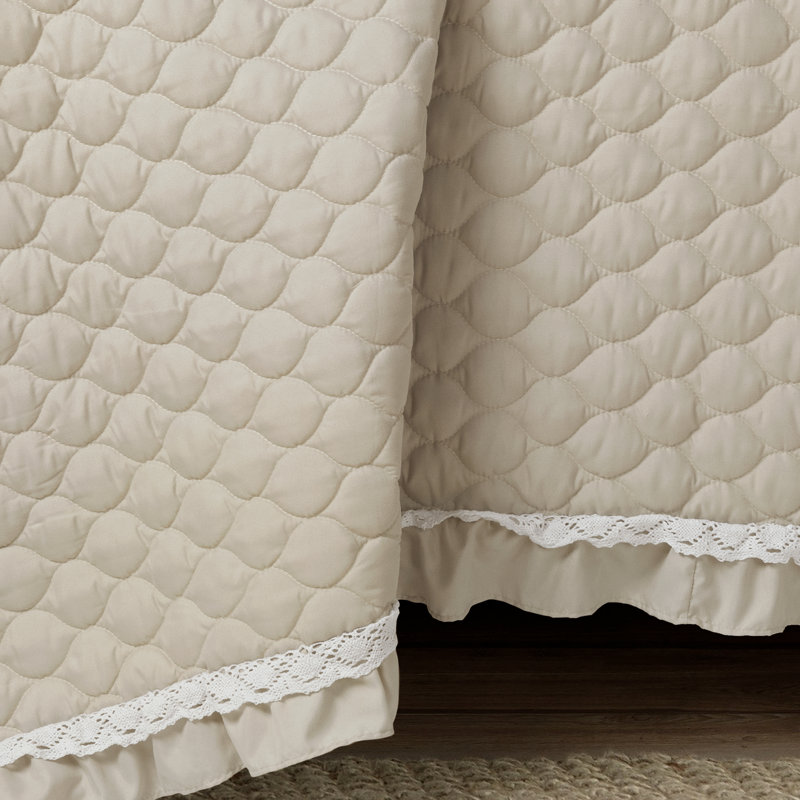  Neutral Microfiber 3 Piece Quilt Set, King