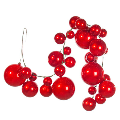  6' Red Ball Branch Garland.