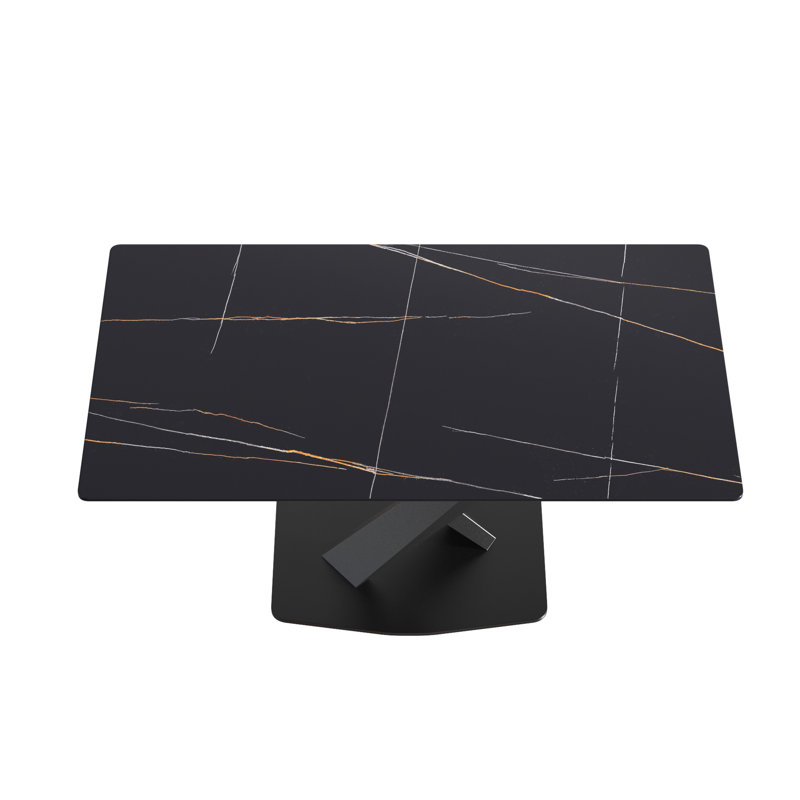 Table de salle à manger rectangulaire de 63 po Buloke, Black, H 28,98 po x l 64,12 po x P 31,30 po