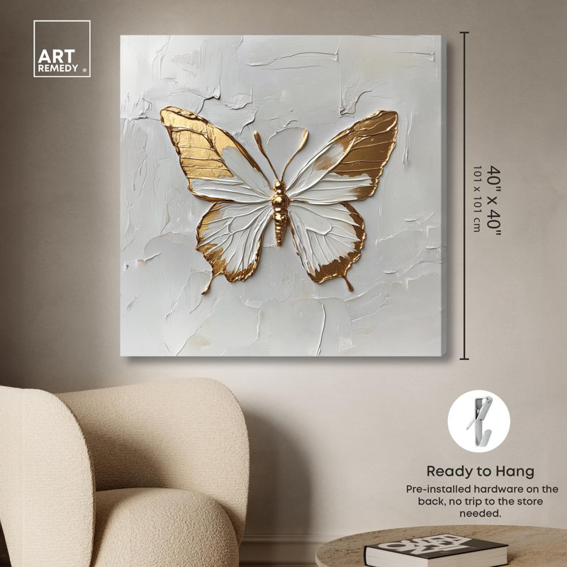 Simple toile dorée par Art Remedy, Toile tendue, H 40 po x l 40 po, Toile tendue