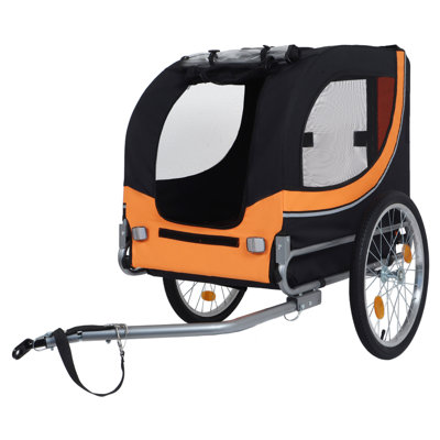 Large Folding Bike Trailer for Dogs 66LB Capacity All-Terrain Pet Carrier, Durable Steel Frame for Cycling, Jogging, Camping & Outdoor Adventures