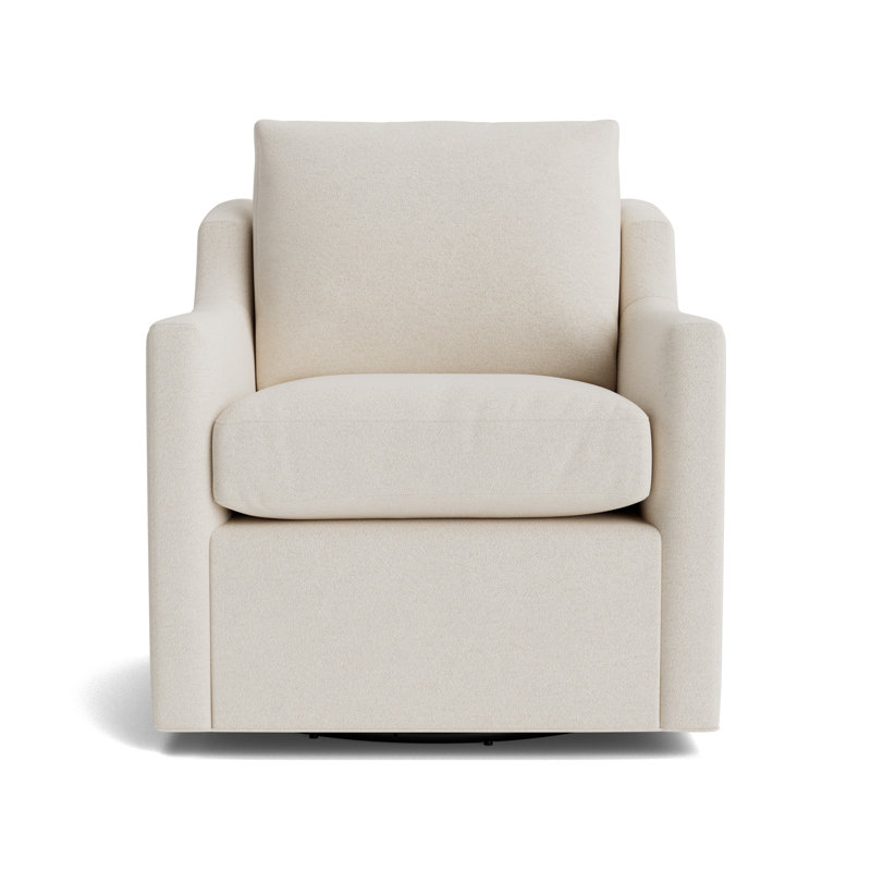 Gigi No Skirt Full Swivel Chair, Performance Boucle - Cream