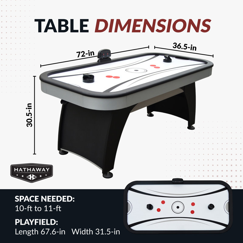 Table de hockey pneumatique à 2 joueurs avec tableau de pointage numérique 72,5 "Silverstreak