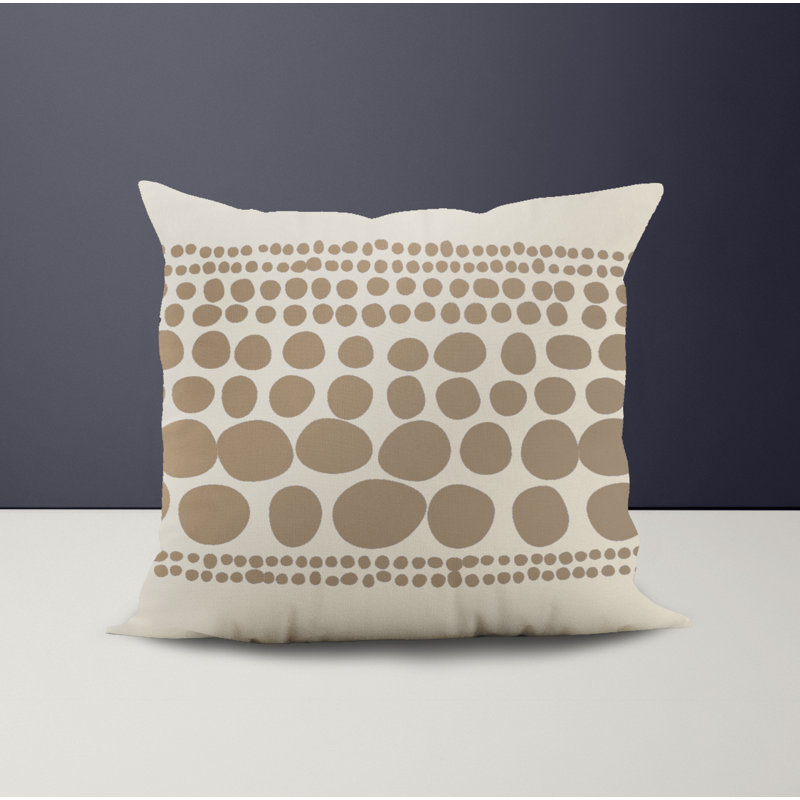 Jeté carré intérieur / extérieur en polyester Ikom, Beige, L 19 po x H 19 po