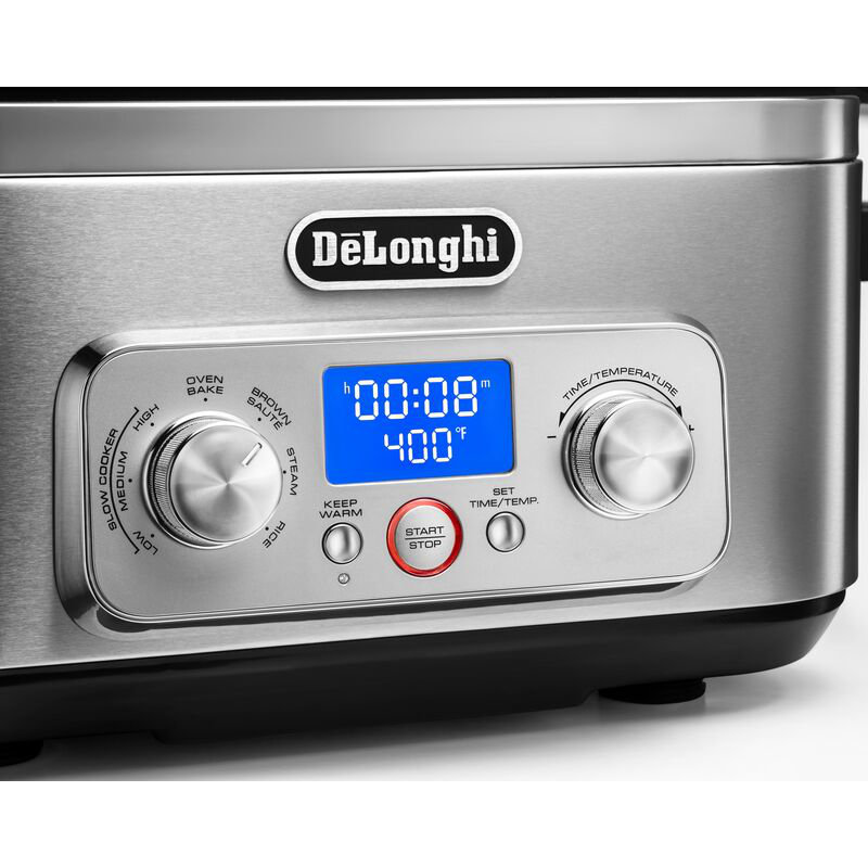 De'Longhi Livenza Multi-Cooker, Stainless Steel - 6 qt - Crock Pot Slow Cooker