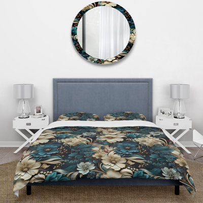 Victorian Elegance Paisley Pattern VI Floral Duvet Cover