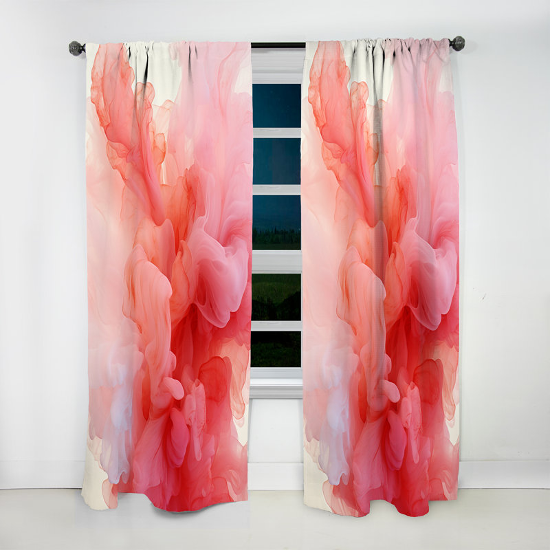 Gerika Pink Polar Radiance Smoke IV - Modern Curtain - Velvet Room Darkening - 1 panel, 52" W x 63" L