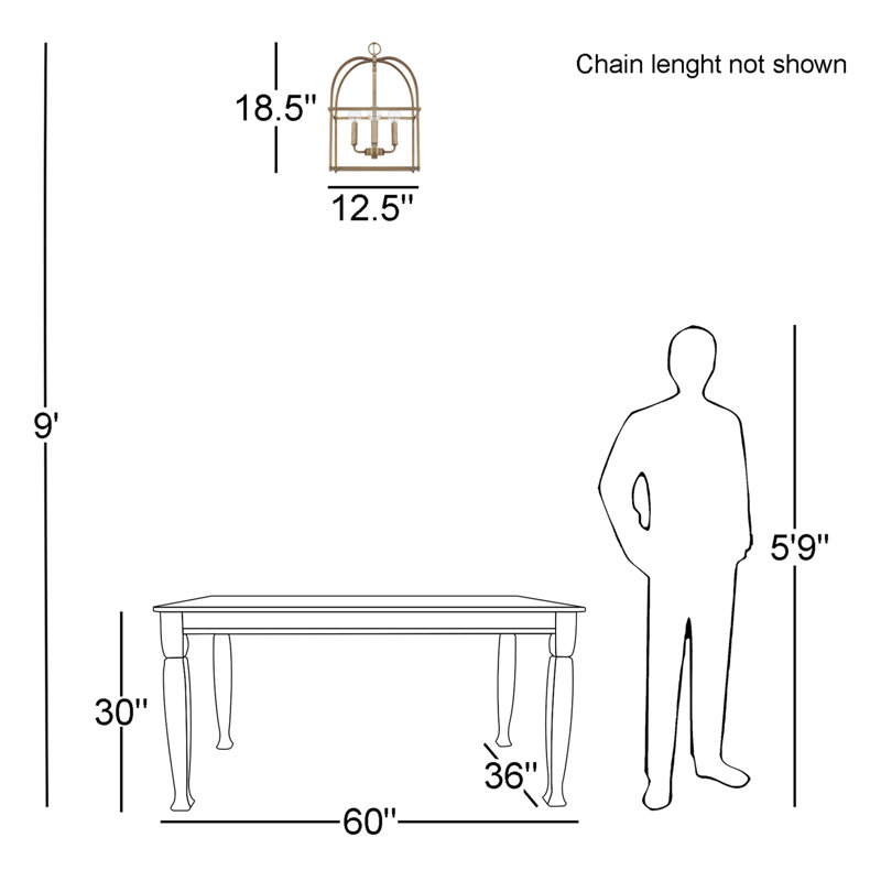 Faughn 4 - Light Unique/Statement Pendant, Aged Brass
