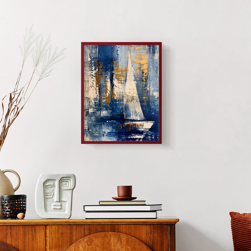 NAUTICAL Series CXCV III - Impression encadrée de qualité supérieure - Prêt à être accroché - Aucun clou requis, Noir