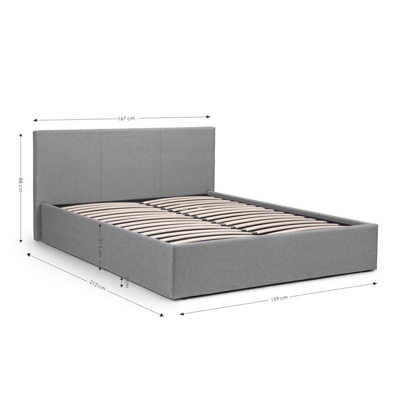 Lilianna Upholstered Bed, Kingsize (5'), No Mattress, Light Grey