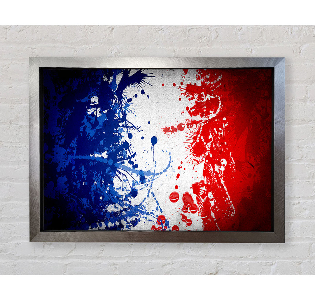 Gerahmtes Poster French Flag Grunge