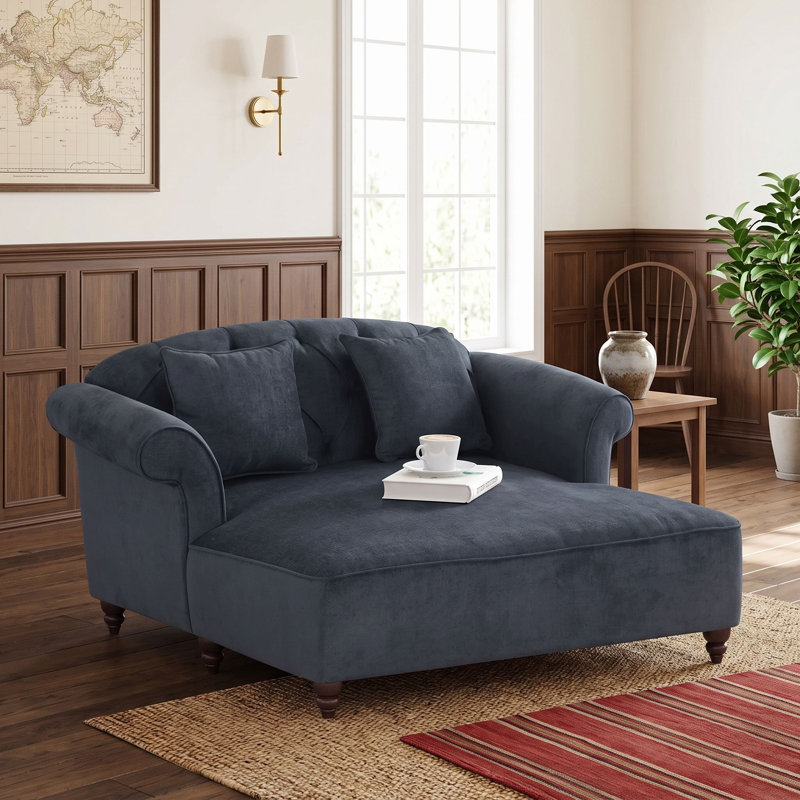 Chaise longue deux places avec coussins décoratifs