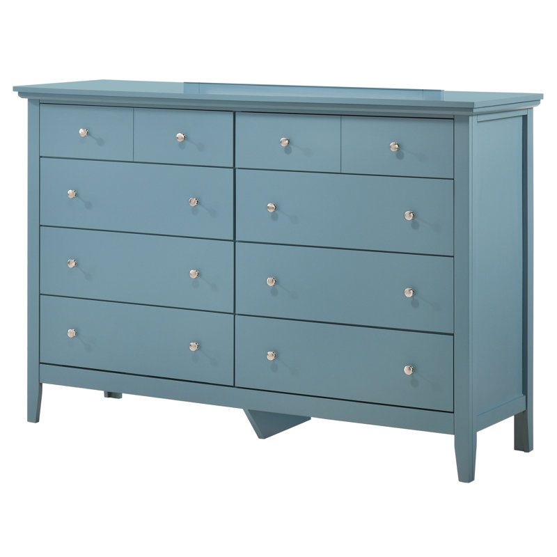 Hammond 8 Drawer 59" Double Dresser, Teal Blue