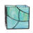 4.75"H Blue Flourishes Stained Glass Candle Holder