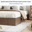 Base de lit plateforme simple en bois de taille XL, cadre de lit en bois sans tête de lit, support à lattes de bois