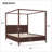 King Size Wooden Canopy Platform Bed with Support Slats, Elegant Fluted Design and Sturdy Frame-1157839388-1157839386