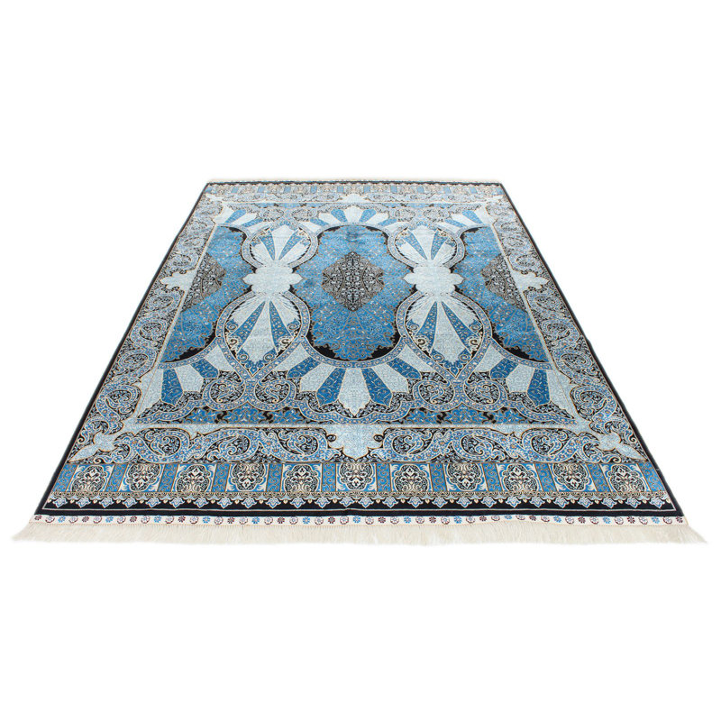 Tapis turc bleu et bleu marine 6x9