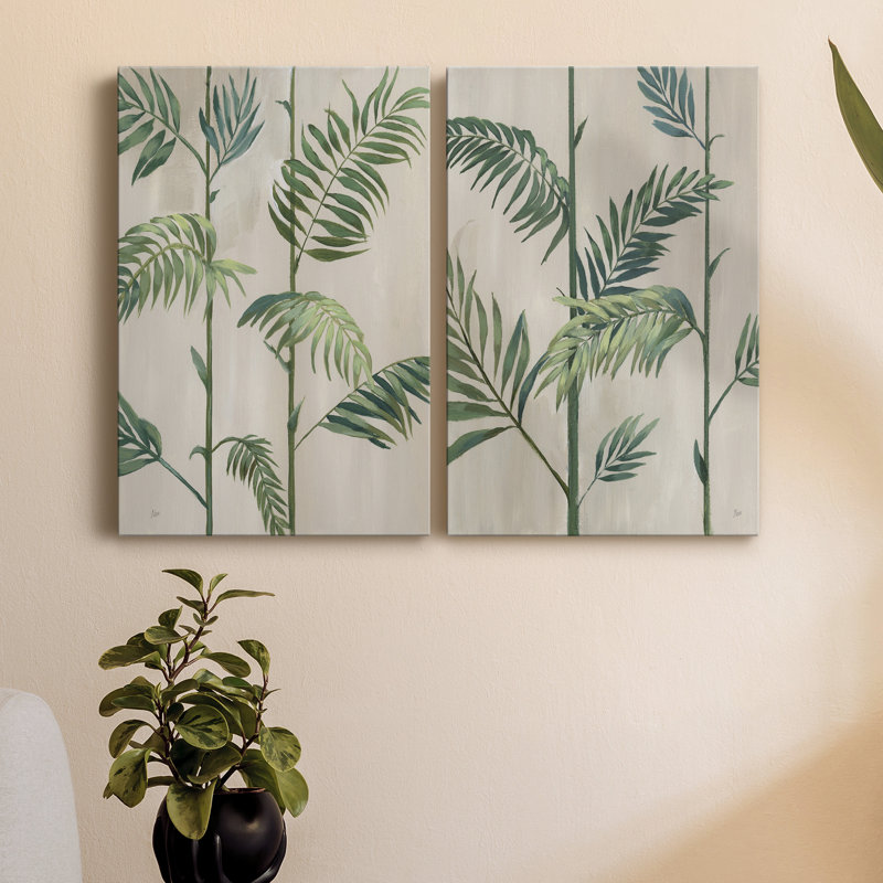 Modern Fronds II - ensemble de 2 impressions, H 60 po x l 80 po x P 2 po, Toile tendue
