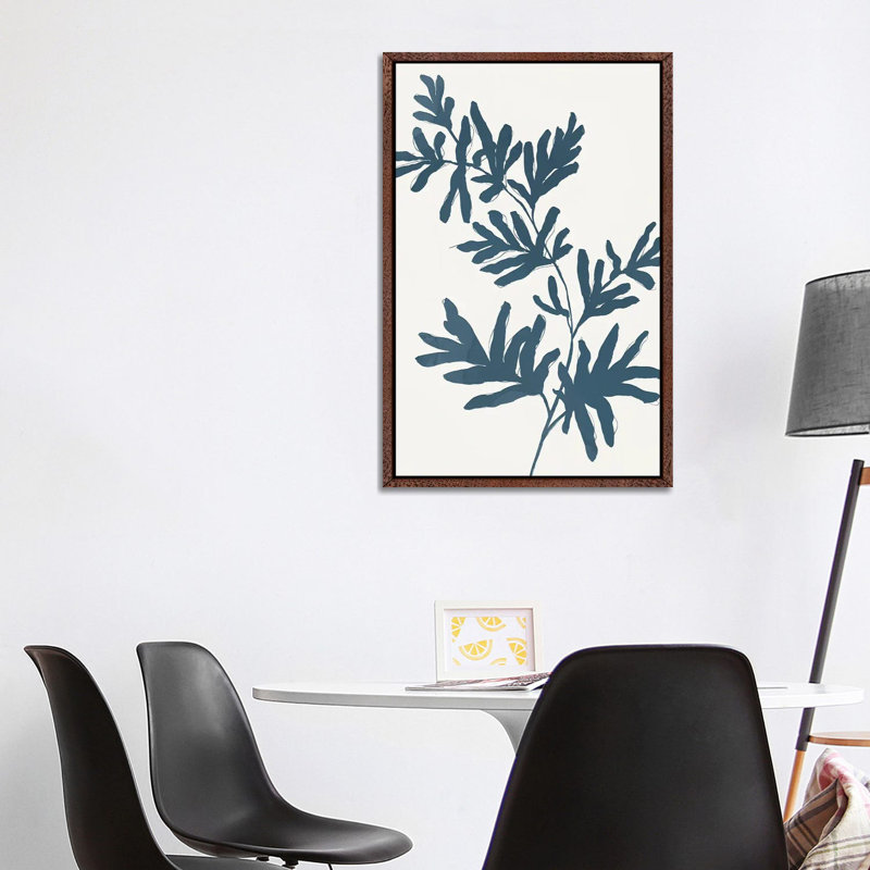 Blue Twig II by Isabelle Z - Painting on Canvas, Classic Brown Wood Framed, 101.6 cm H x 66.04 cm W