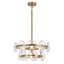 Lustre 4 lumières 18 po avec abat-jour en verre martelé transparent, finition laiton antique Aaron-885352157-876289217