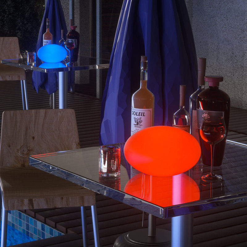 LED Oblate Ball Light, RGB Color Changing Lamp, Rechargeable Bar Table Decor Light with Remote Control