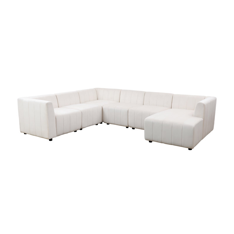 Johnnisha Upholstered U-Shaped Sectional Right Hand Facing, Left Hand Facing