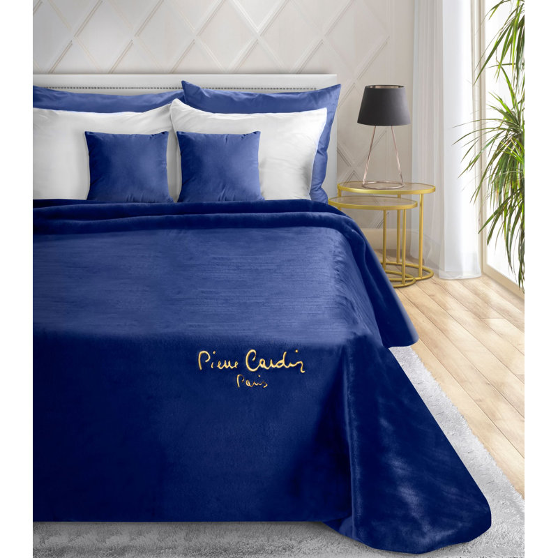 Pierre Cardin Polyester No Pattern Bedspread, W160 x L240cm, Dark Blue