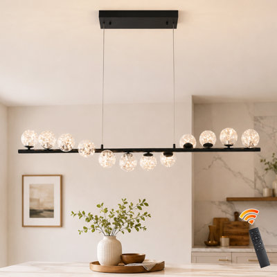 Luminaire suspendu linéaire à 12 lumières pour îlot de cuisine à DEL