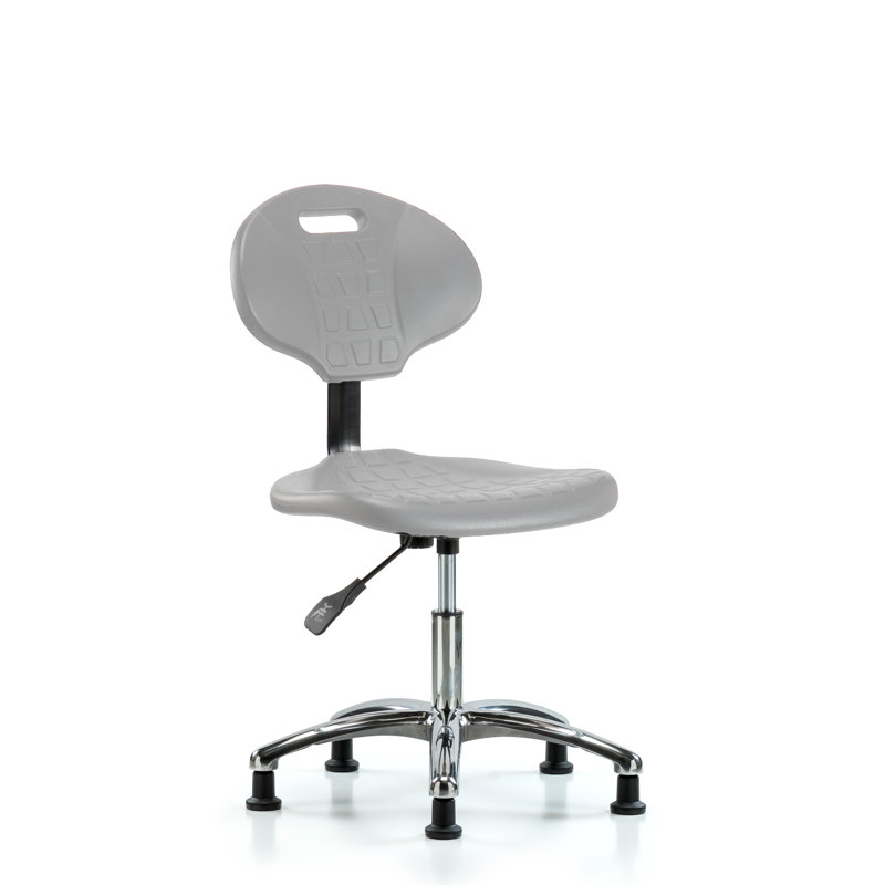 Isadora Task Chair, Glides, Gray, Silver