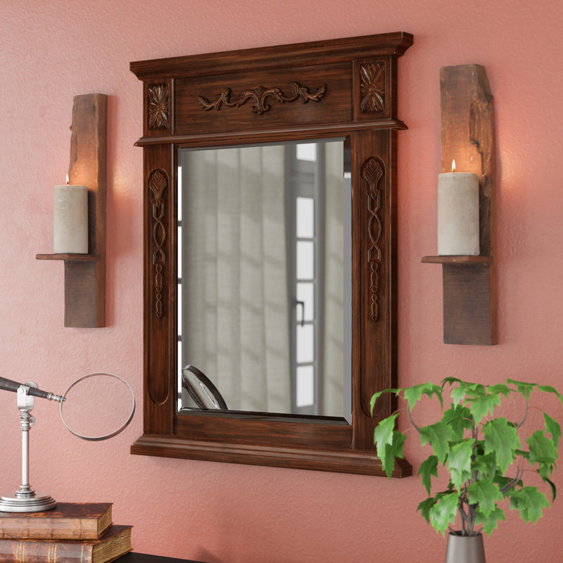 Miroir de salle de bain/meuble-lavabo traditionnel Nai, Beige antique, 28 po x 22 po