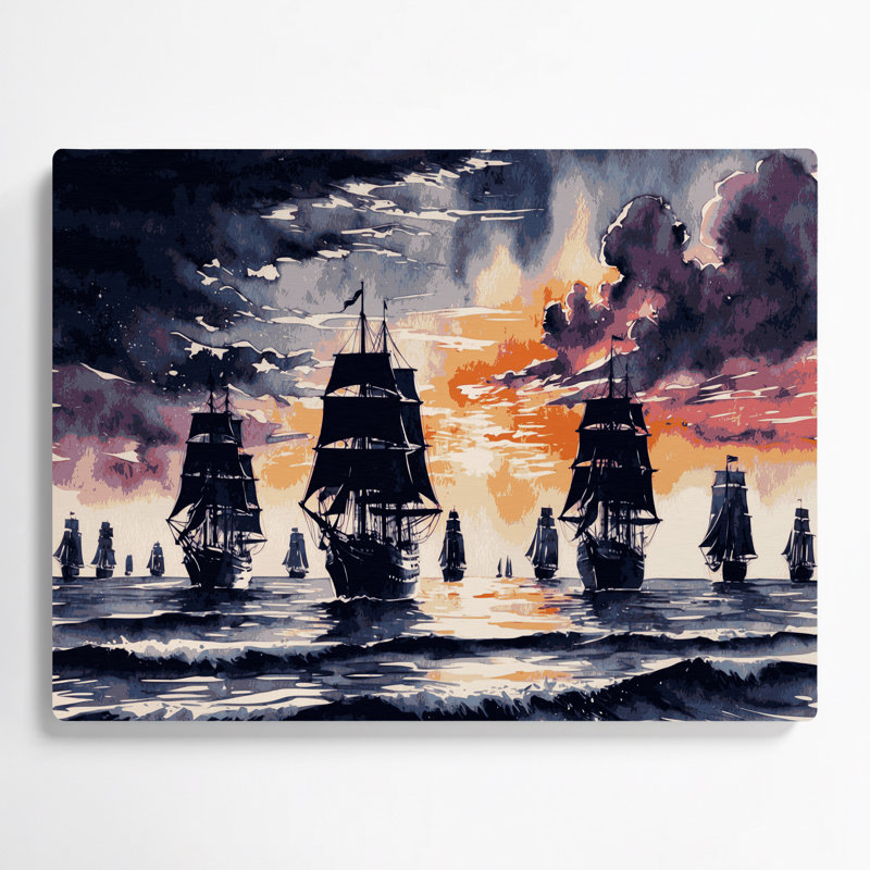 Voilier côtier, silhouettes, art mural en métal gris, H 8 po x l 10 po