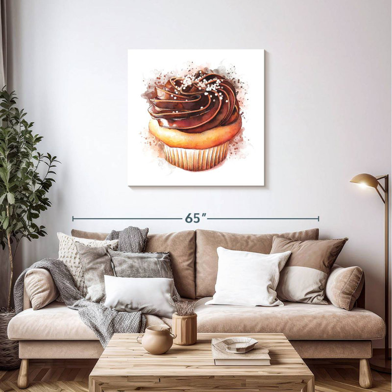 Yarlin Watercolor Cupcake, 36" H x 36" W