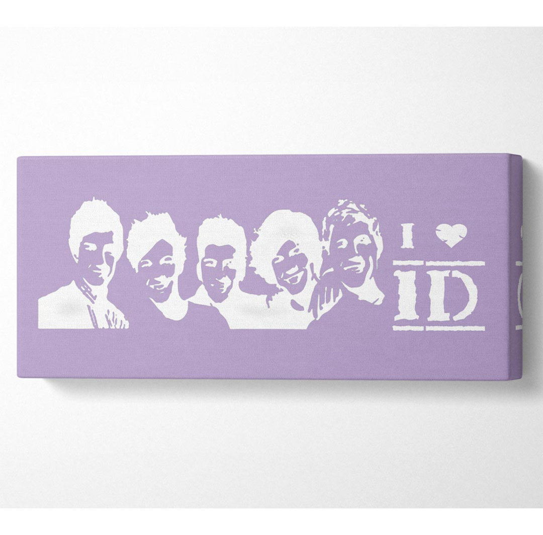 Musik-Zitat I Love 1 Direction Lilac - Leinwanddrucke auf Wrapped Canvas