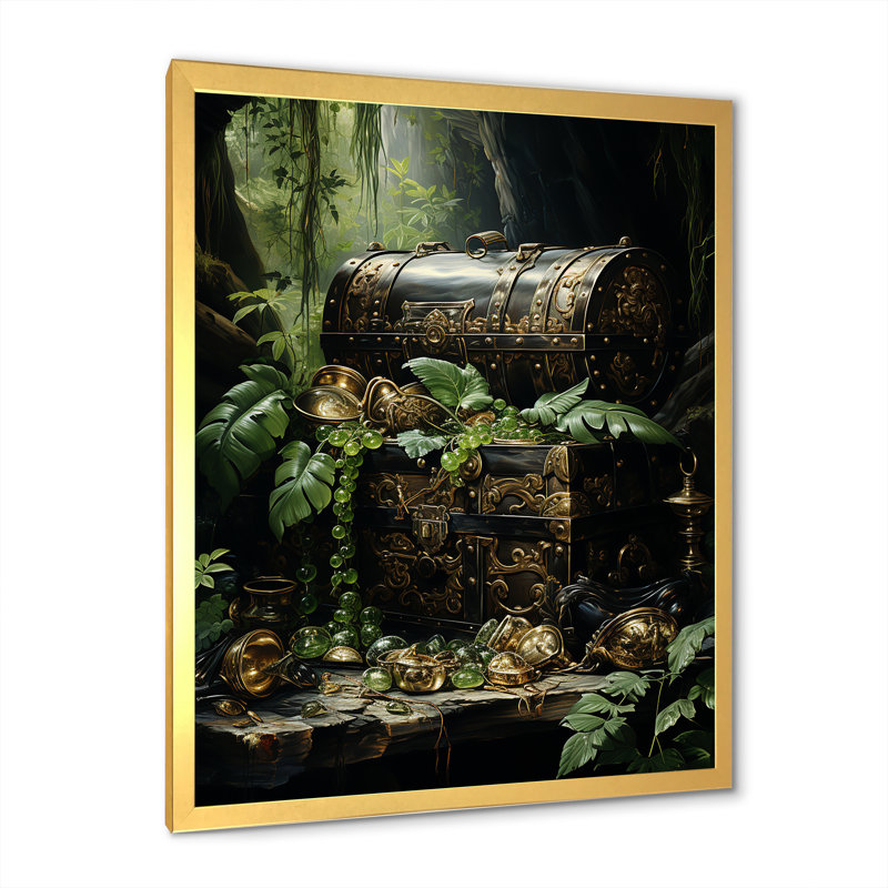 «Sea Robber Hidden Treasures Chest I» sur toile, Encadrement doré, H 20 po x l 12 po x P 1 po