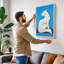Arctic Fox Seated Mid-Century - Print-136808511-136808512