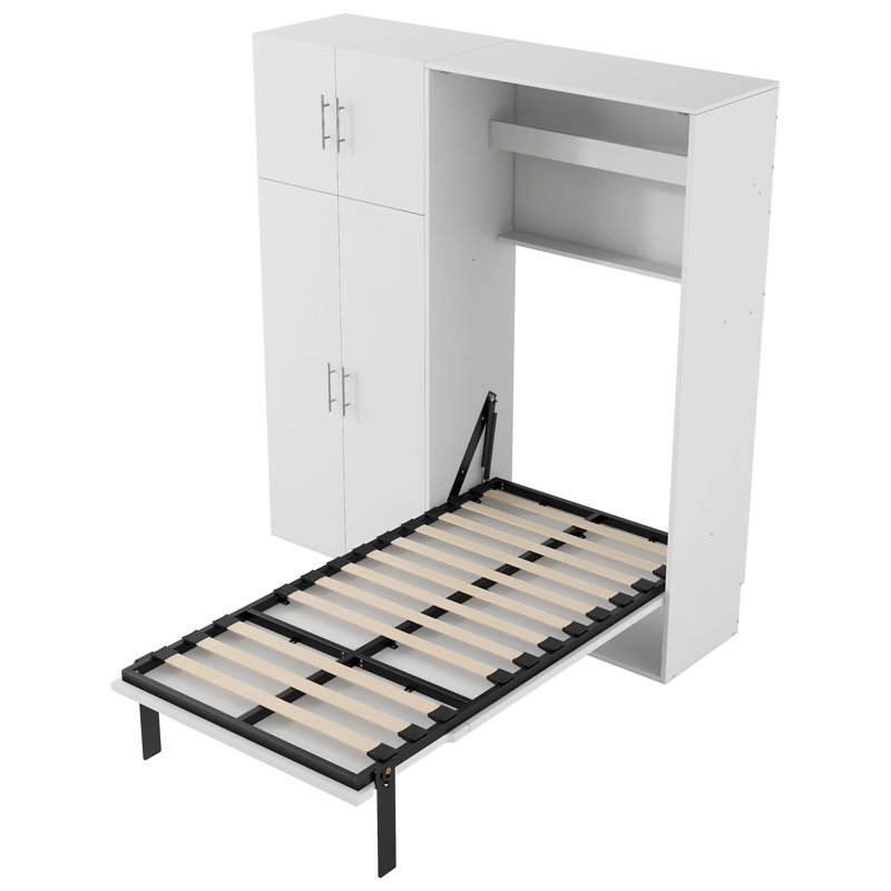 Lit escamotable avec casiers et armoires Murphy, Lit simple