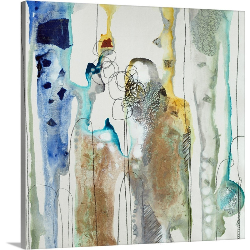 « botanique contour xiii », peinture sur toile, Toile tendue, H 12 po x l 12 po x P 1,25 po