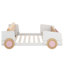 Lit plateforme double en forme de voiture avec coussin moelleux Aleighana
