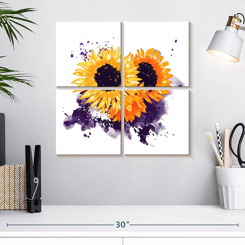 Harnek tournesol encre éclaboussure, H 18 po x l 18 po
