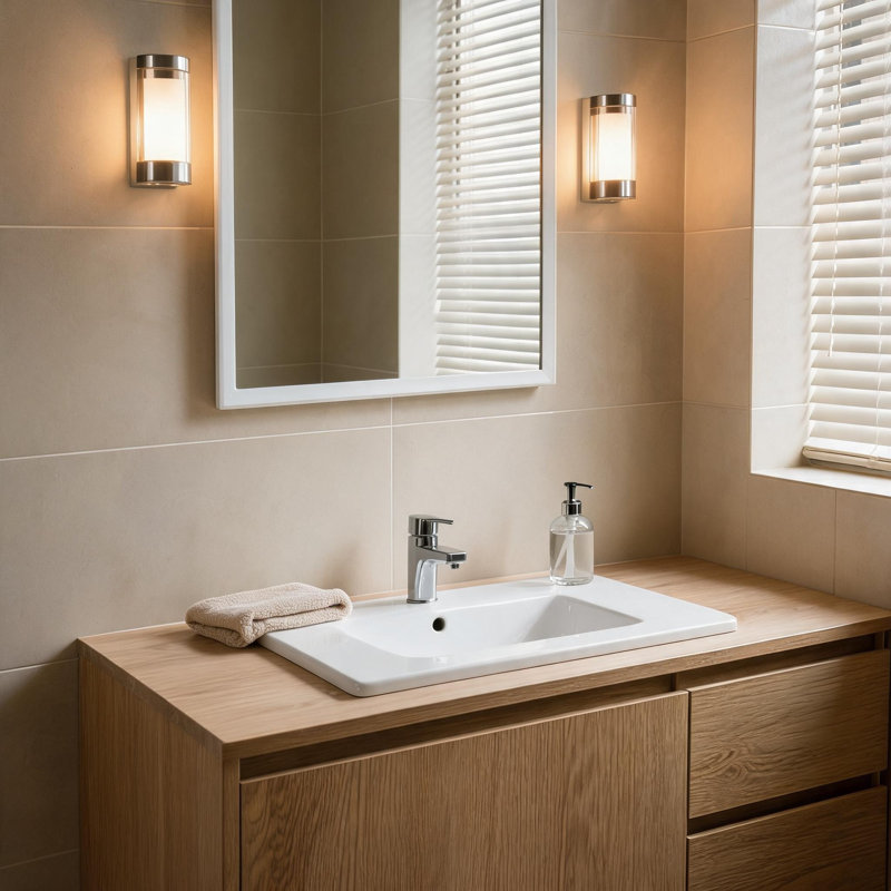 Plan de toilette en céramique blanche de 76 cm avec lavabo intégré