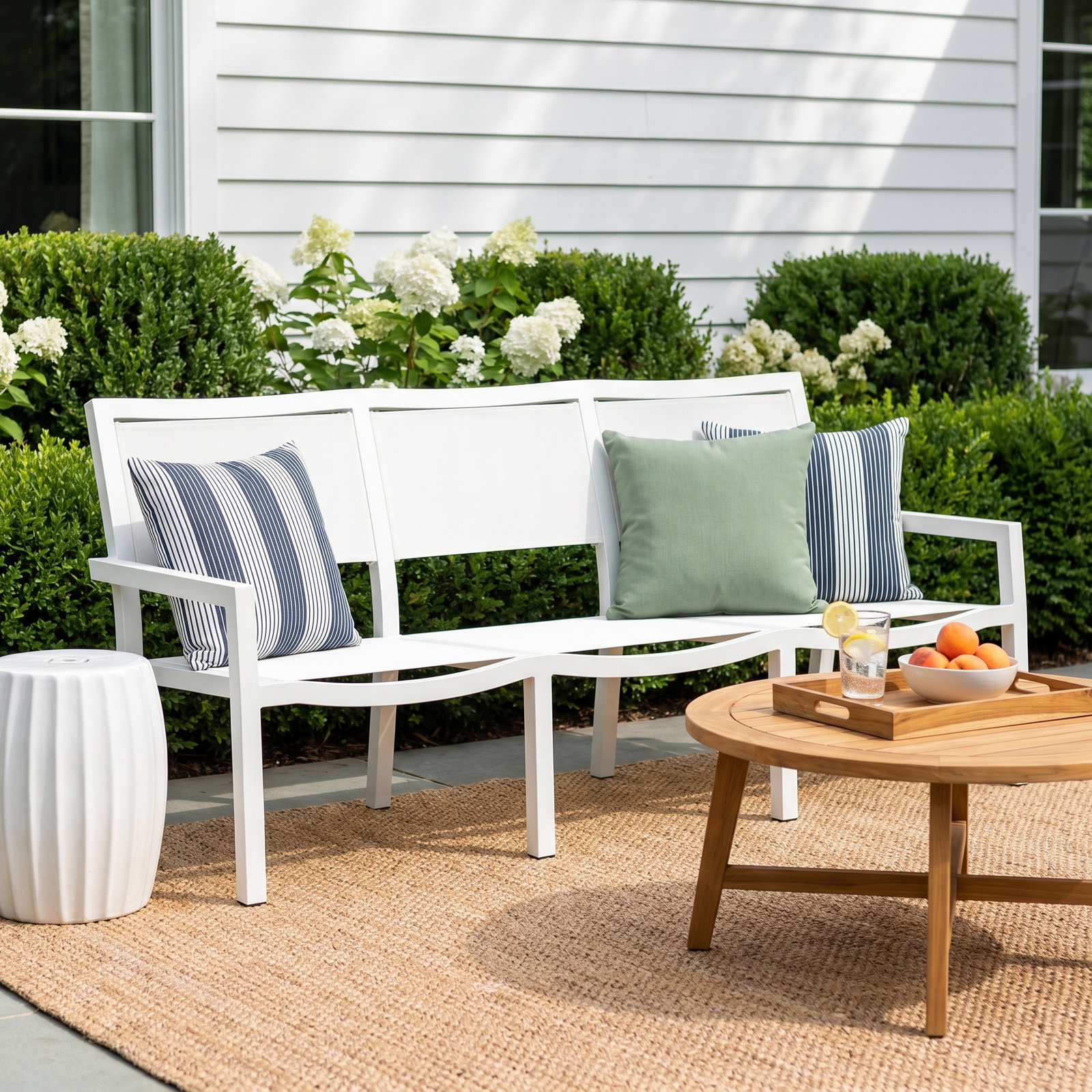 Naples 78'' Wide Rectangle Aluminum Patio Sofa