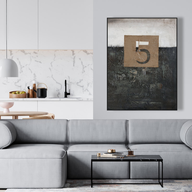 Five - Office Black Framed Canvas for Home Decor | Elegant Art