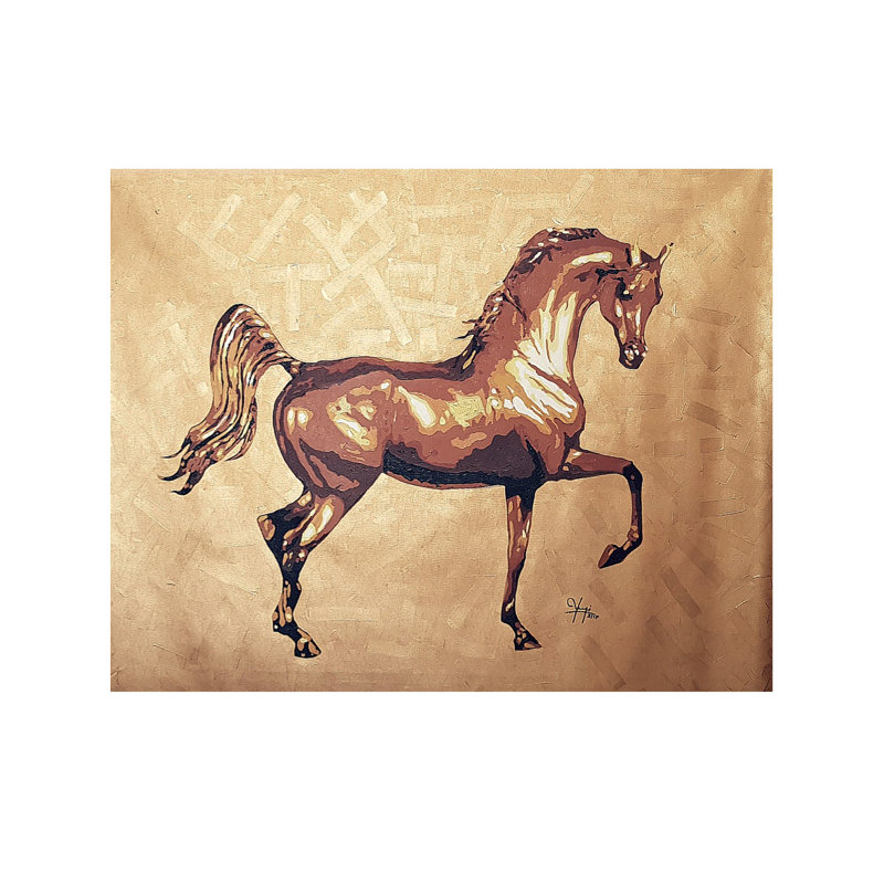 Cheval qui court | Acrylique sur toile | Par Yogi Kumar