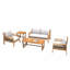 Ensemble de conversation avec canapé en bois d'acacia pour 4 personnes Geremias