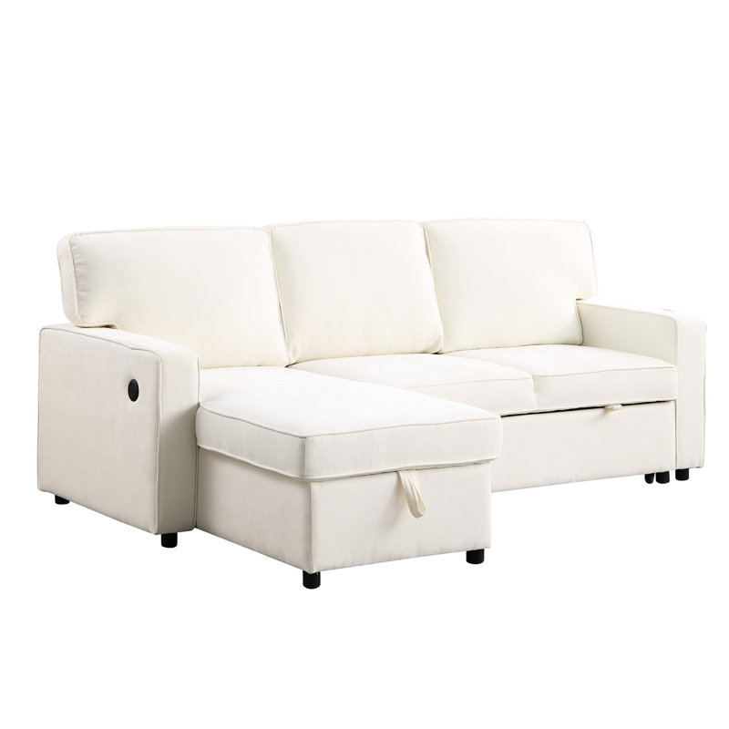 Canapé-lit modulaire 3 de style victorien beige en L