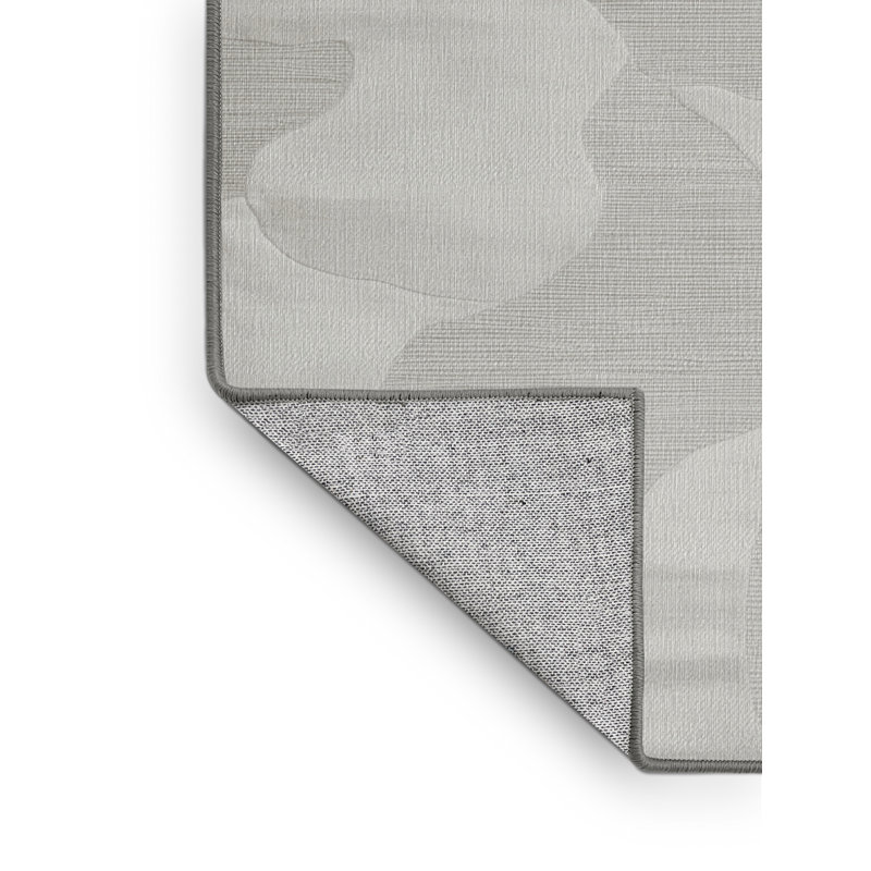 Machine Washable Abstract Gray Area Rug, Runner 2' x 5'