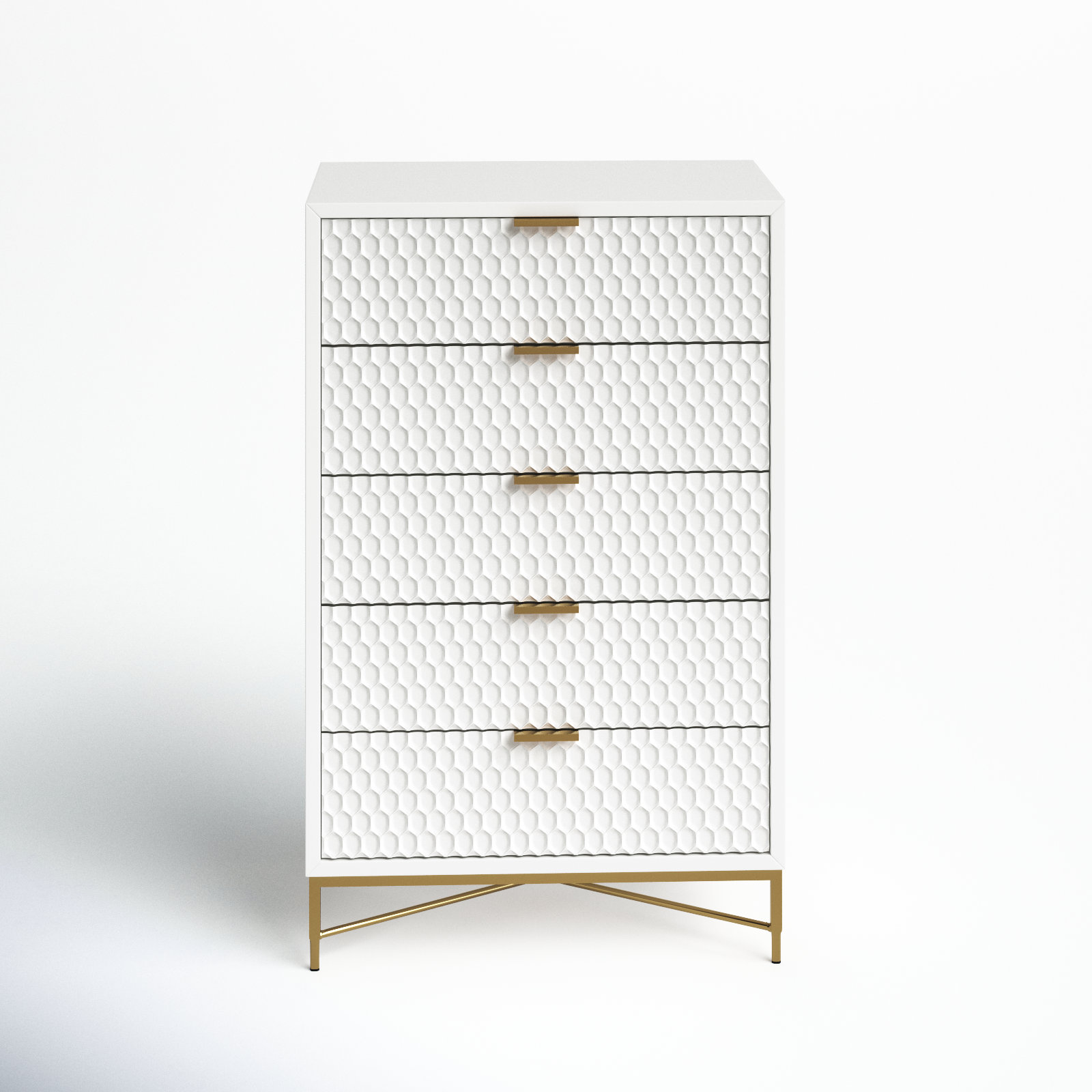 Capra 30" W 5-Drawer Wood Standard Dresser, White