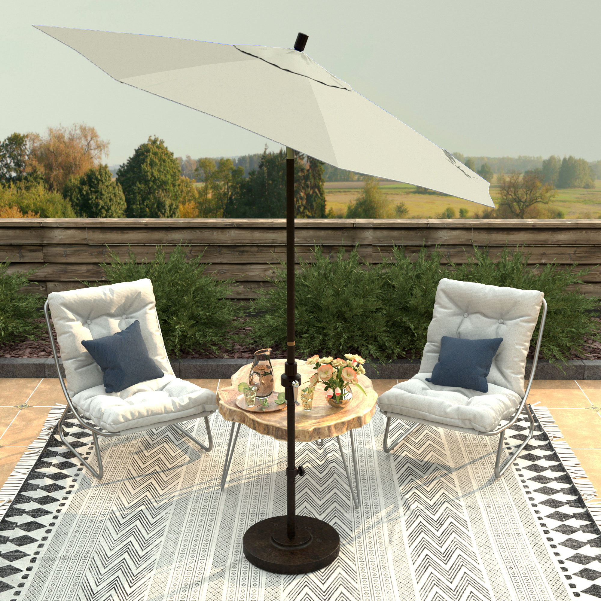 Che 90'' Outdoor Umbrella, Canvas - Pacifica