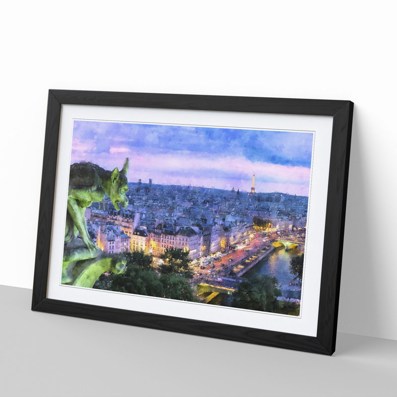 Paris Skyline Vol.2 - Framed Print, 36cm H x 48cm W x 2cm D, Black Framed