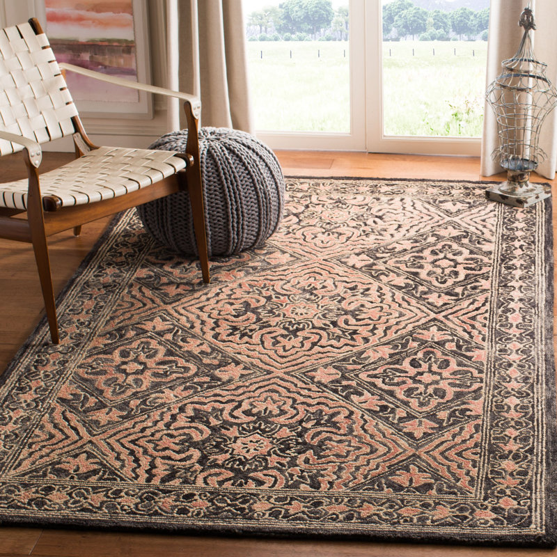 Rubalcava Hand Tufted Wool And Cotton Oriental Rug, Rectangle 8' x 10'